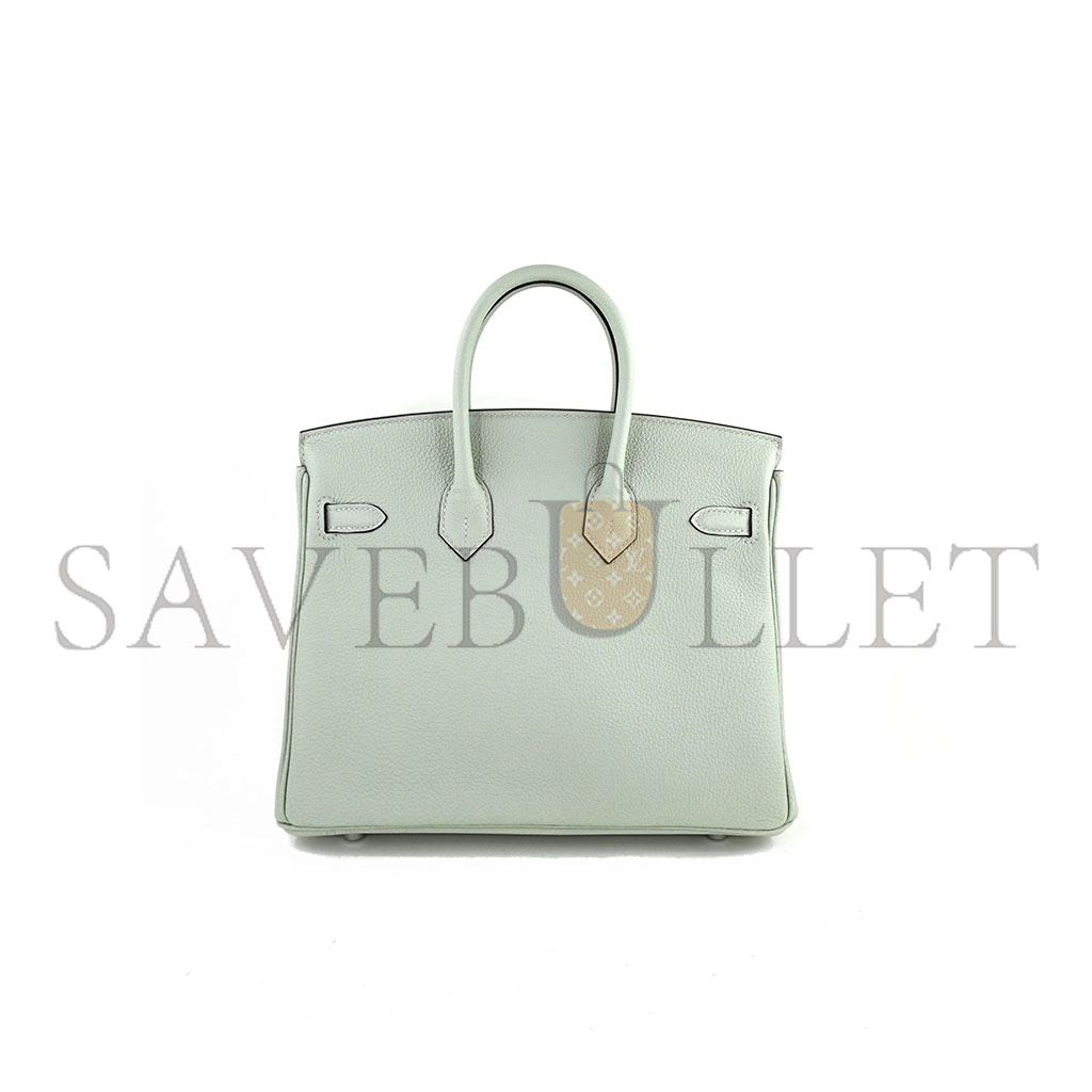 HERMES MASTER BIRKIN 20 TOGO LEATHER BUBBLE GREEN SILVER BUCKLE H028367CA12 (20*16*11cm)